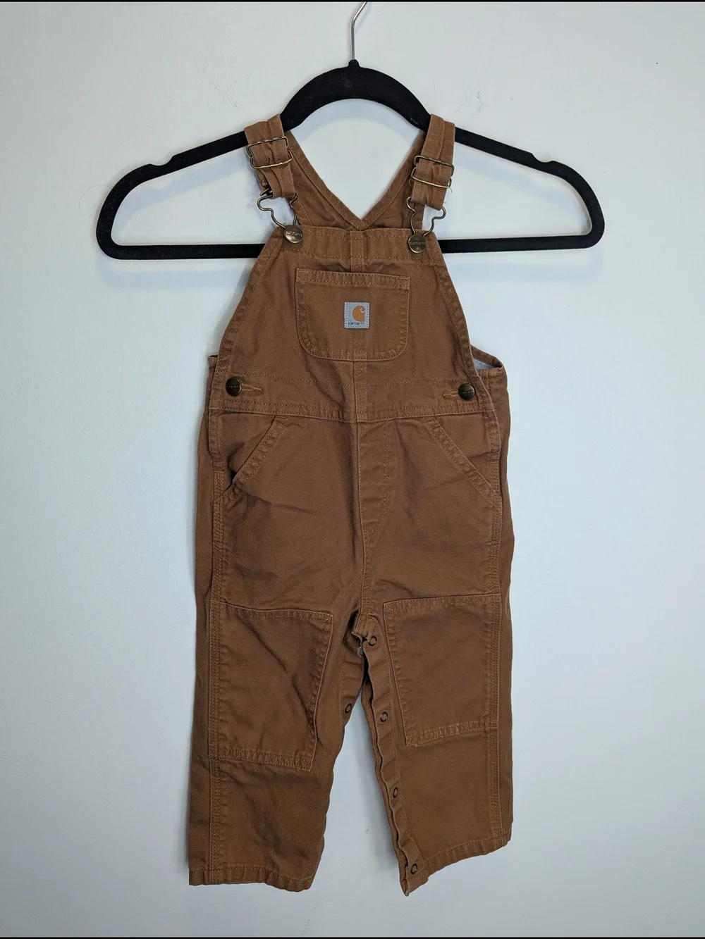 Carhartt Kids 24 Months Classic Double Knee Overalls Brown Canvas Farm Outdoors